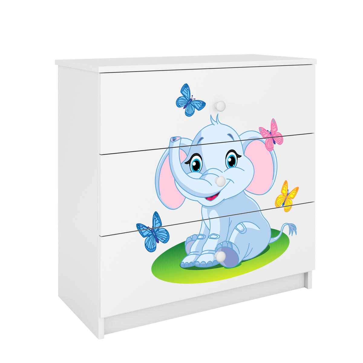 KOMMODE Babydreams Elefant 81/81/41 - Weiß, Holzwerkstoff (81/81/41cm) - RAUMHIRSCH FURNITURE