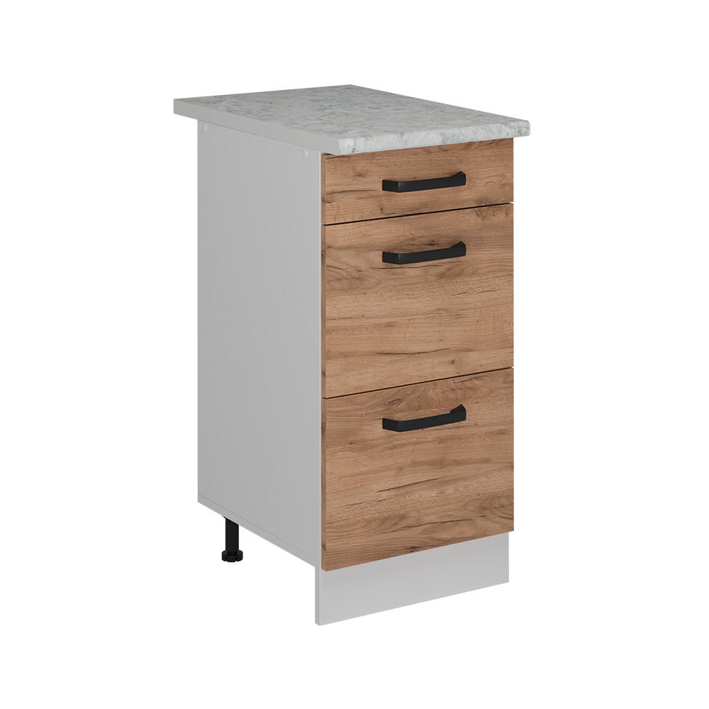 K&Ouml;KSUNDERSK&Aring;P R-Line Goldkraft ek 40 cm AP marmor Honungsek, Vit 81.6/40/60 cm
