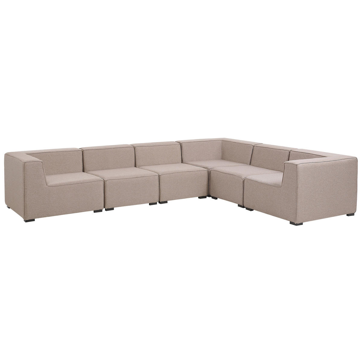 LOUNGE SET 7-Sitzer beige rechtsseitig modular Arezzo - Beige, Textil - Beliani