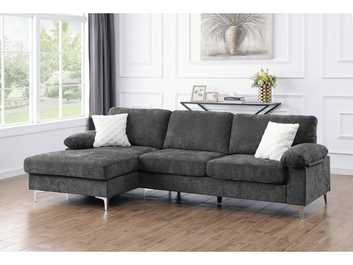 ECKSOFA jade Grau - Grau, Textil (135/261cm) - Habitat Garten