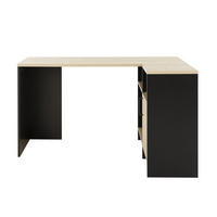 ECKSCHREIBTISCH Liverpool - Französische Herstellung - Schwarz, Holzwerkstoff (136/88/76cm) - Calicosy