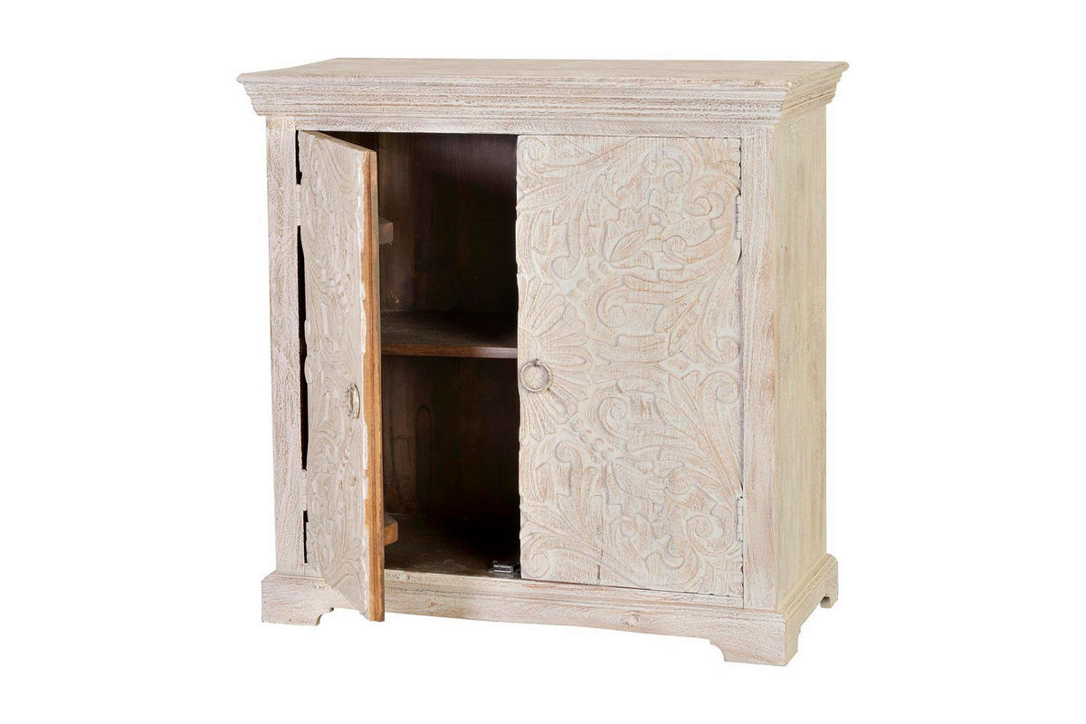 KOMMODE aus Mangoholz - Perlmutt, Holz (90/90/40cm) - Giner y Colomer