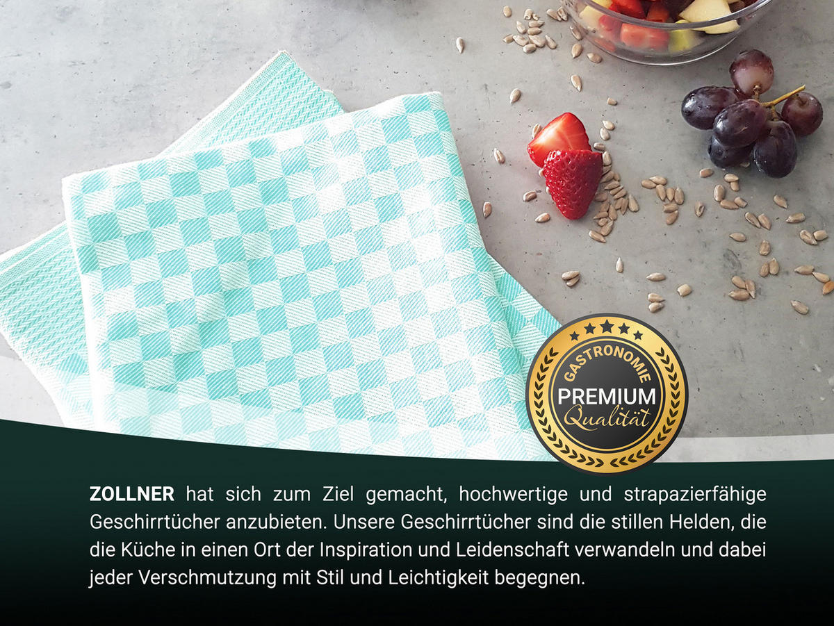 GESCHIRRTÜCHER, 10er-Set, 46x70 cm, 100% Baumwolle, Hellblau - Grün, Textil (46/70cm) - Zollner