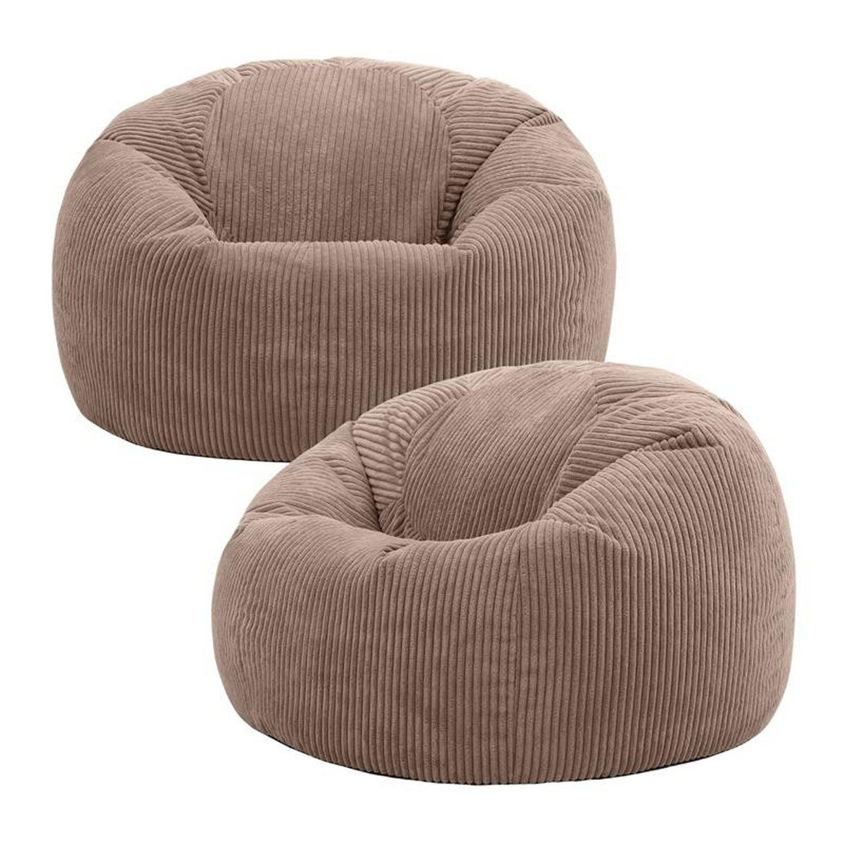 SITZSACK Klassisch Sessel aus Cord 2-tlg. - Mokka, Textil (85/50/85cm) - icon