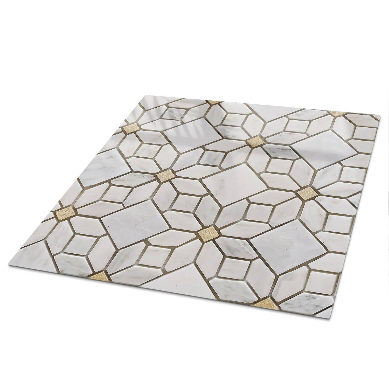 TISCHPLATTE 50x50 cm – Elegantes Mosaik - Beige, Glas (50/50/0.4cm) - Wallfluent