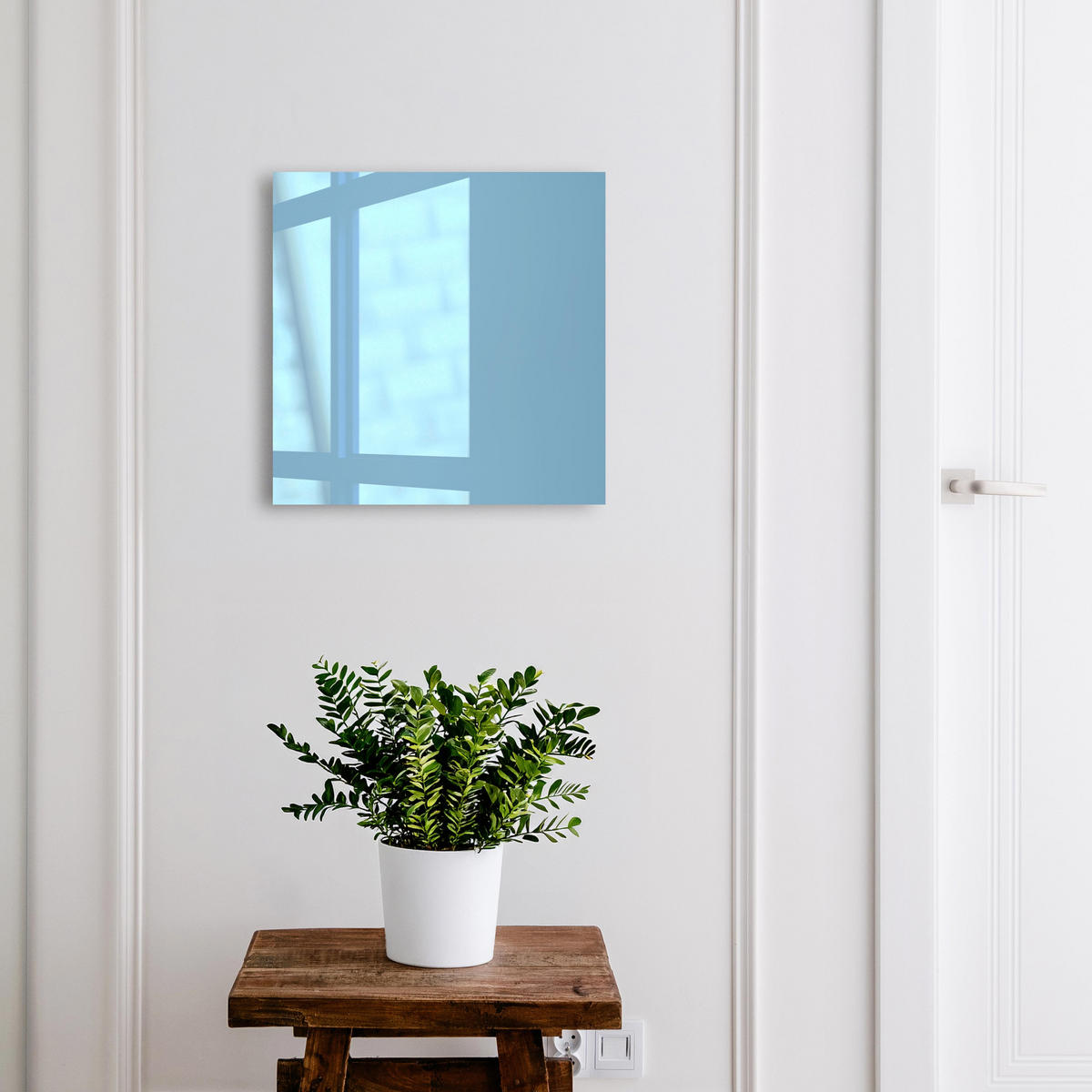 SCHLÜSSELBOX Weiß 30x30 cm – Türöffnung nach rechts - Blaue Farbe - Blau, Metall (30/30/5cm) - TULUP
