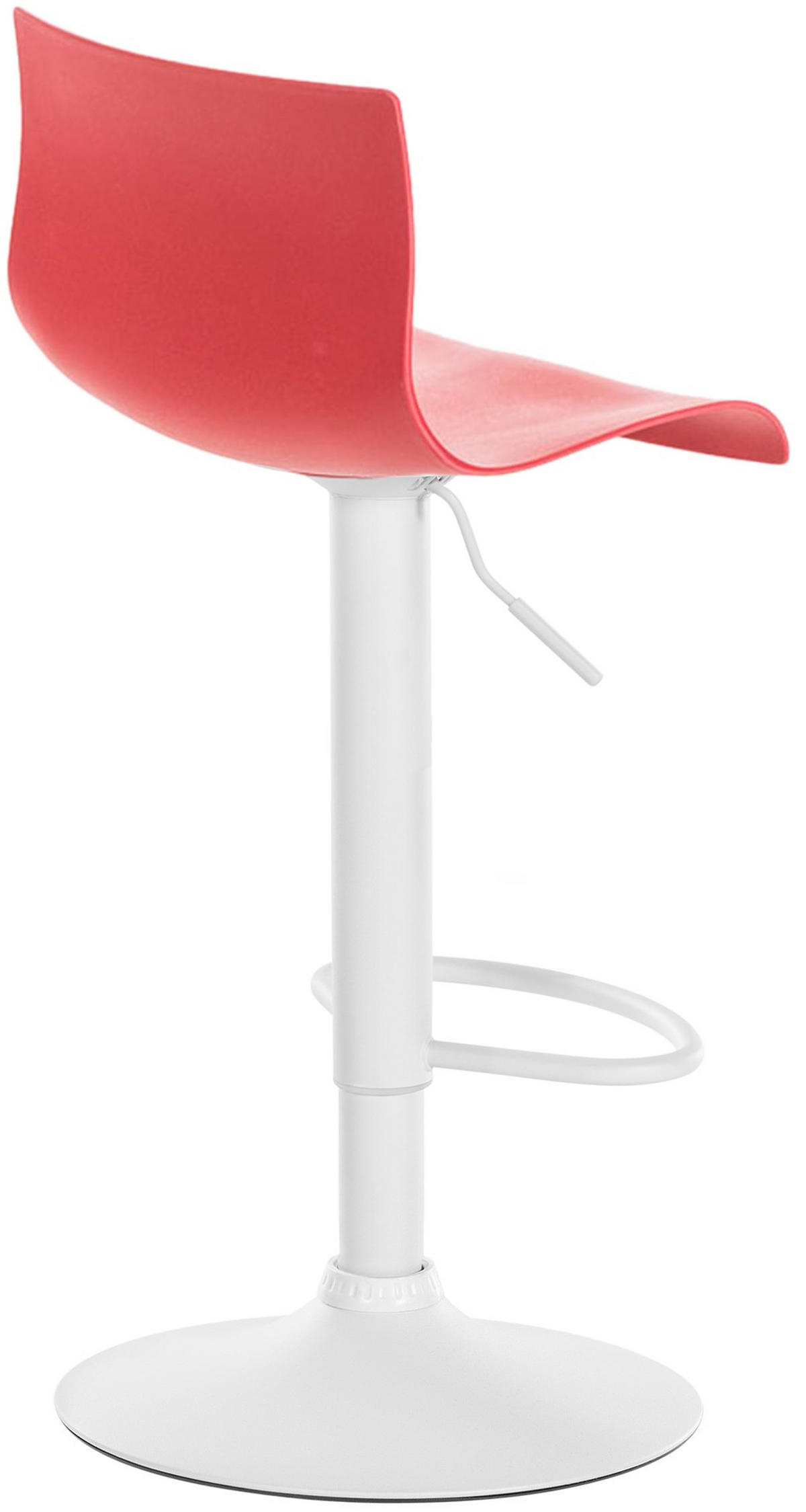 BARHOCKER Kunststoff rot - Rot/Weiß, Kunststoff/Metall (39/84/36cm) - CLP