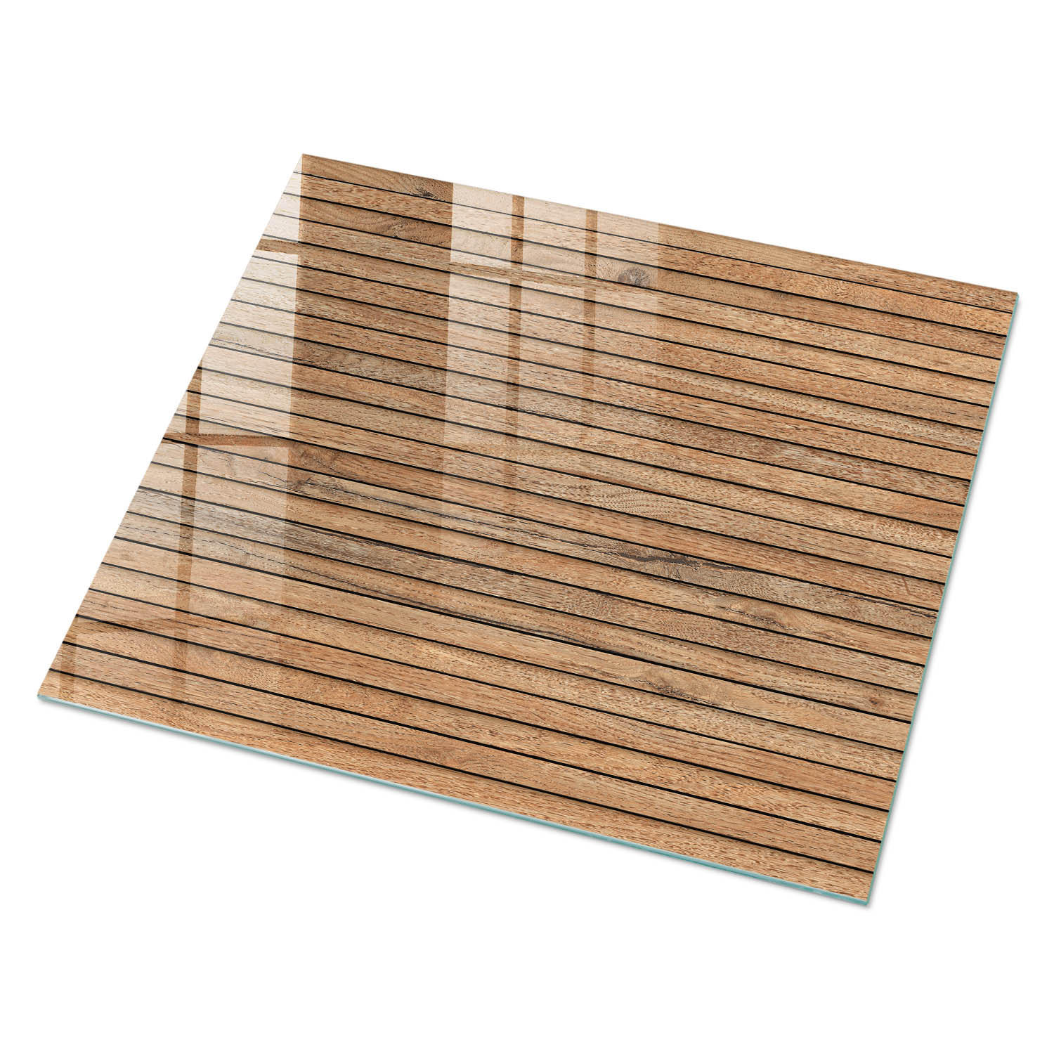 GLASPLATTE 80x60 cm – Holzstruktur - Braun, Glas (0.4/80/60cm) - ArtPrintCave