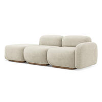 3-SITZER SOFA Links Bouclé Stoff Beige - Beige/Creme, Holz/Textil (95/73/258cm) - Makamii