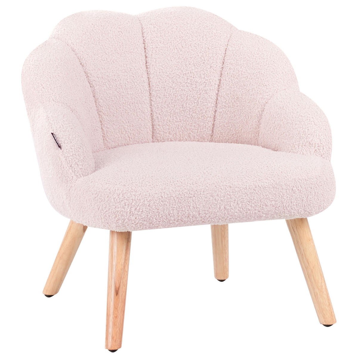 KINDERSESSEL Bouclé Pastellrosa Miland - Pink, Textil (50/55/53cm) - Beliani