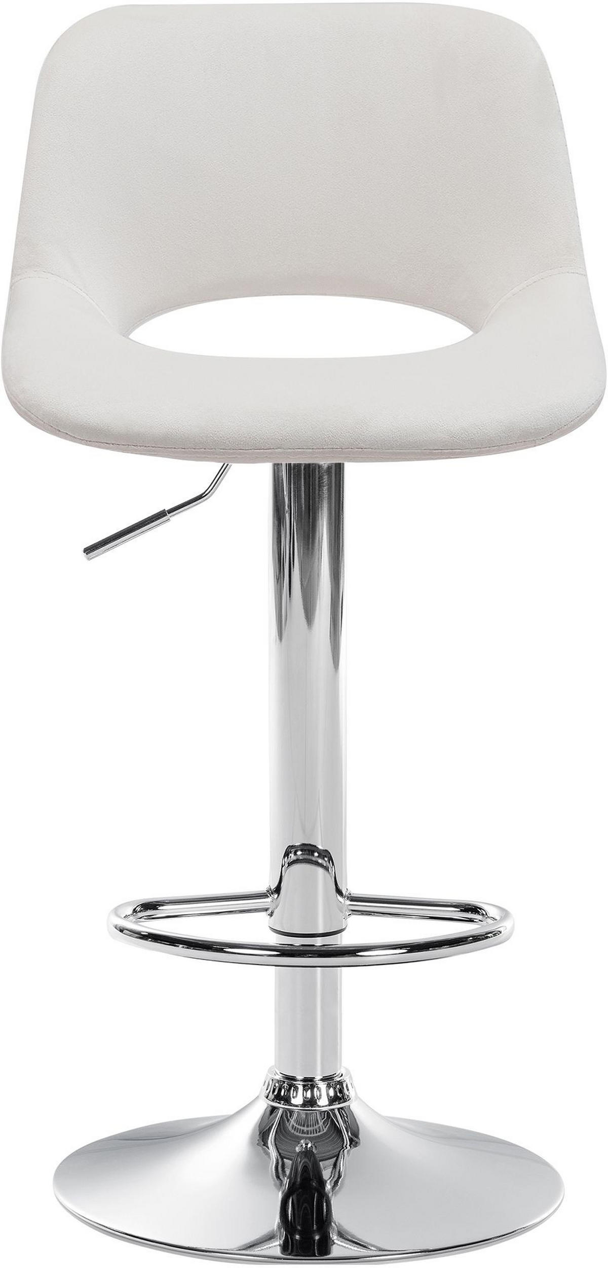 BARHOCKER JAKSON Creme Samt Chrom - Creme, Textil/Metall (42/86/46cm) - DELUKE
