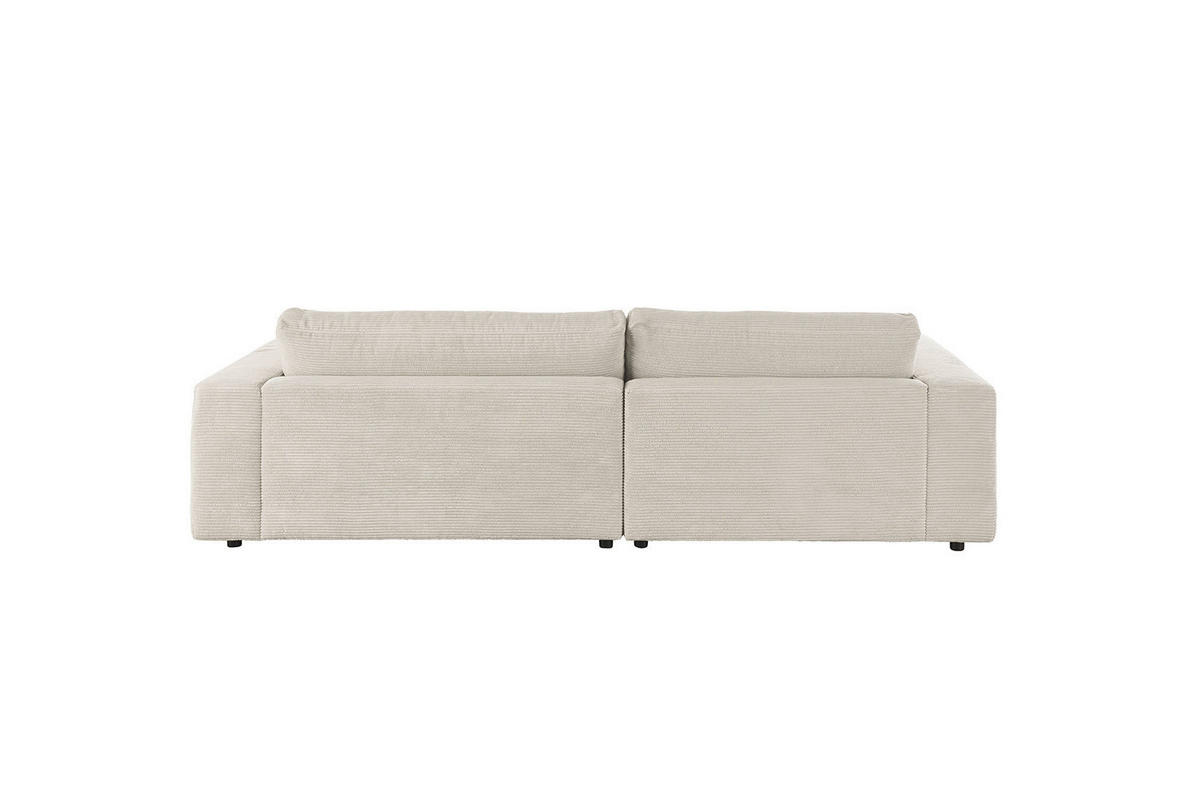 ECKSOFA MADELINE Hellgrau Cord - Hellgrau/Schwarz, Kunststoff/Textil (270/190cm) - KAWOLA