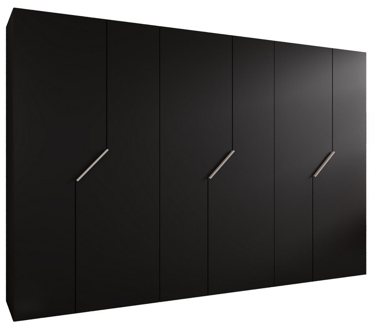 DREHTÜRENSCHRANK 202/300/52 6-türig - Beige/Schwarz, Holz/Metall (300/202/52cm) - Abiks Möbel