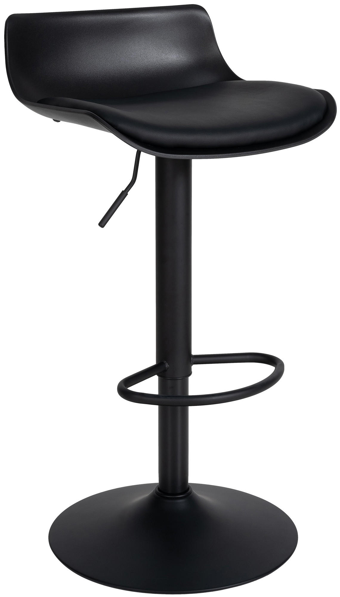 BARHOCKER höhenverstellbar Schwarz JUTO Kunstleder 685-94x43x44 cm - Schwarz, Leder/Metall (43/68.5/44cm) - DELUKE