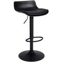 BARHOCKER höhenverstellbar Schwarz JUTO Kunstleder 685-94x43x44 cm - Schwarz, Leder/Metall (43/68.5/44cm) - DELUKE