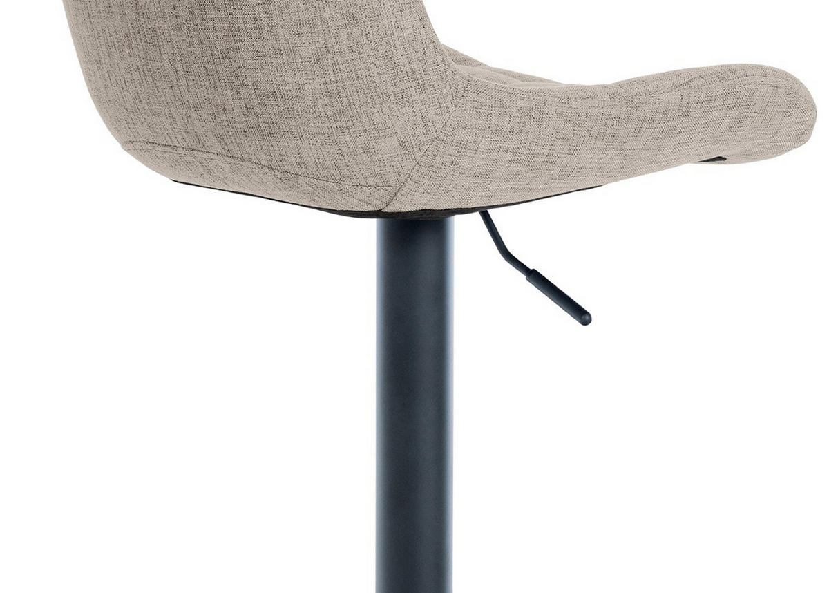 BARHOCKER 2er Set Tower Stoff taupe - Schwarz/Grau, Textil/Metall (48/105/54cm) - TPFLiving