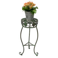 BLUMENHOCKER rund Metall Grün antik 26/26/50 cm - Grün, Metall (26/50/26cm) - DanDiBo