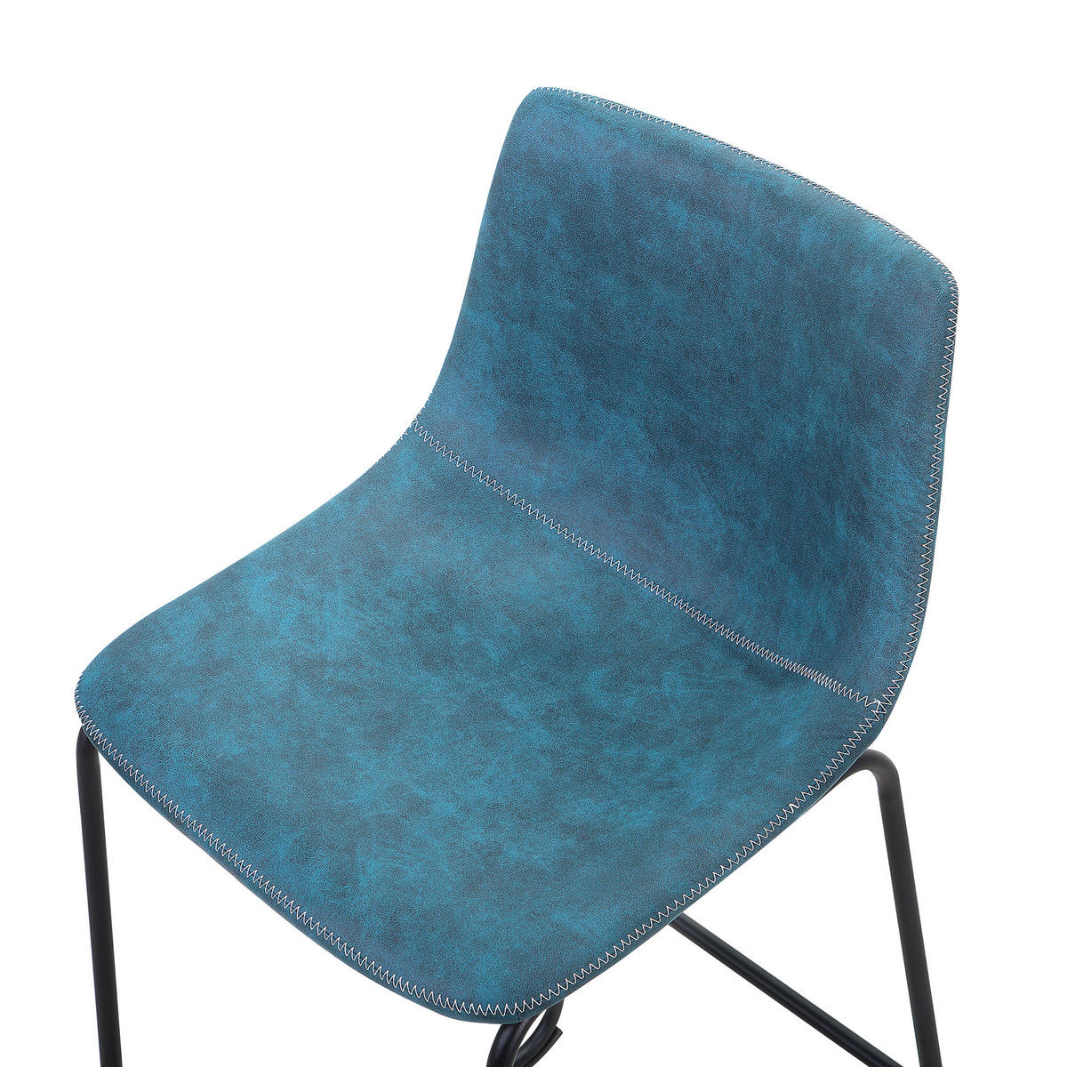 BARSTUHL 2er-Set Polsterbezug Blau Franks - Blau, Textil/Metall (46/99/46cm) - Beliani