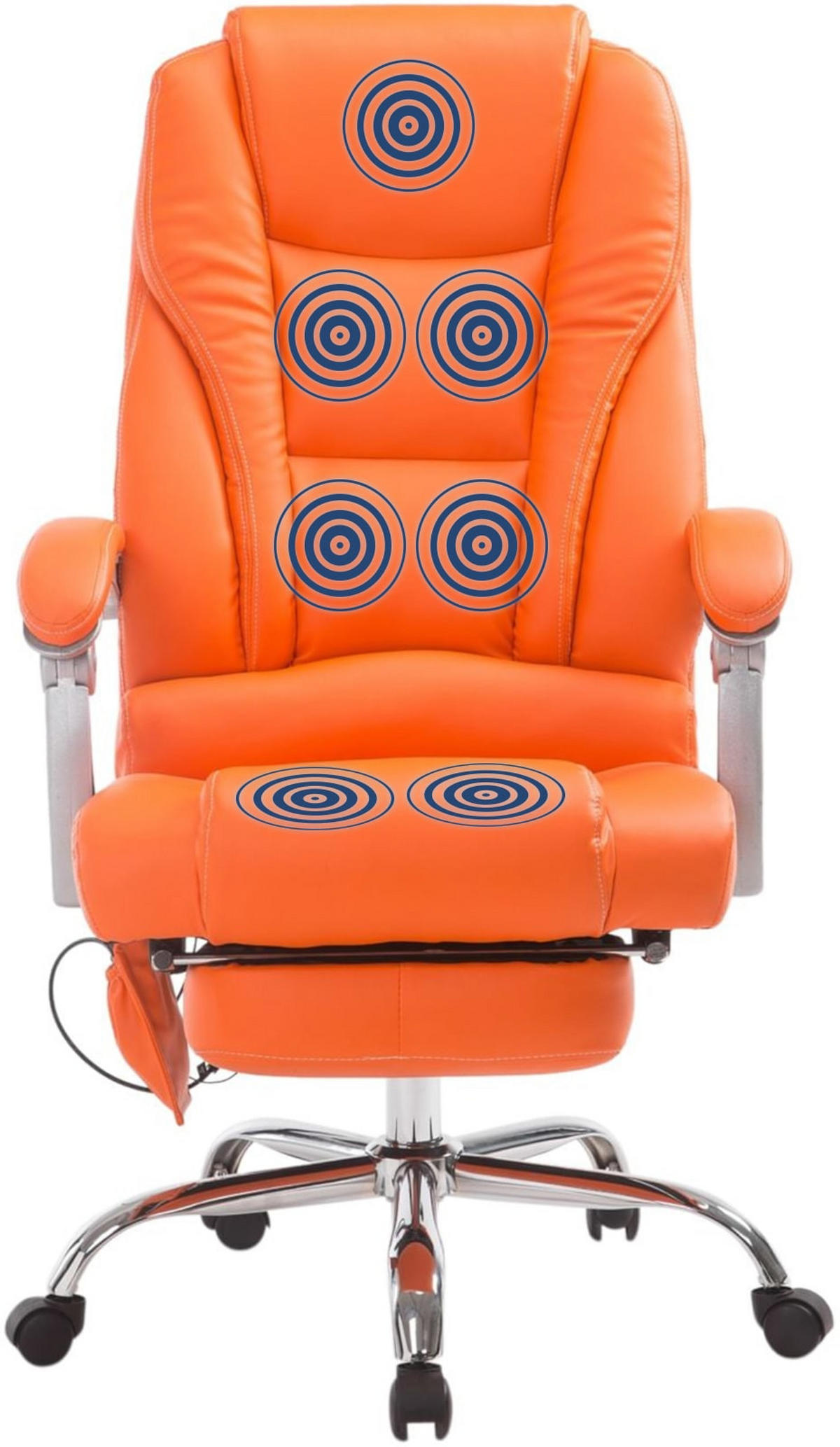 CHEFSESSEL Lederlook orange - Orange, Textil/Metall (68/118/64cm) - CLP