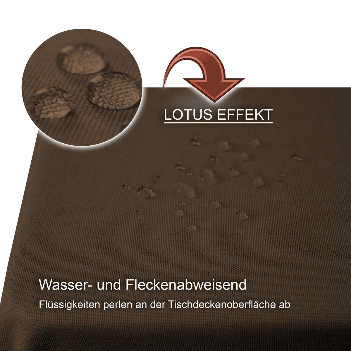TISCHDECKE Leinenoptik 90/90 cm eckig braun - Braun, Kunststoff (90/90cm) - TiborTex