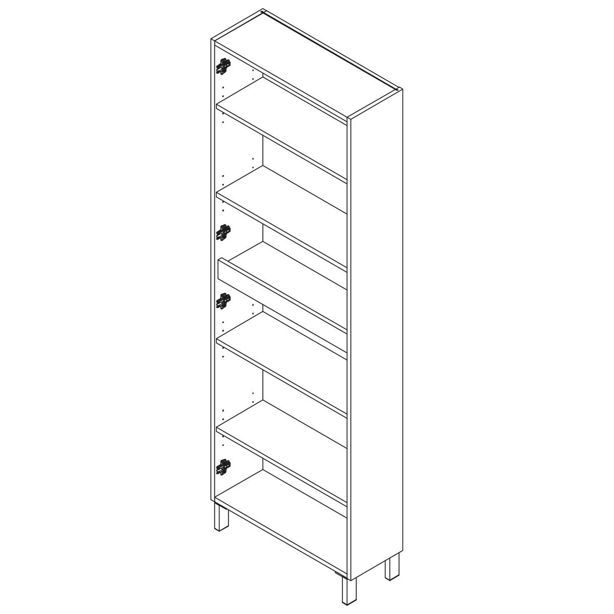 HOCHSCHRANK INFINITY 4 Türen Eiche Afrika 600 x 1810 x 240 mm - Honigeiche/Alufarben, Holz (30/181/24cm) - Salgar