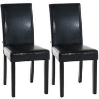 ESSZIMMERSTUHL Ines, 2er Set Kunstleder, Gestell Holz Schwarz Schwarz - Schwarz, Holz/Textil (41/91/47cm) - TPFLiving