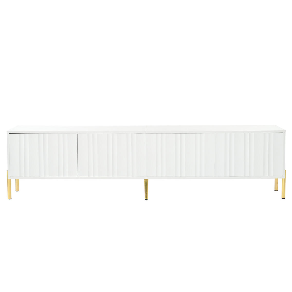 TV-LOWBOARD 190/38/48 cm Weiß aus MDF und Holzwerkstoff mit 4 Türen - Weiß, Holzwerkstoff (190/48/38cm) - OKWISH