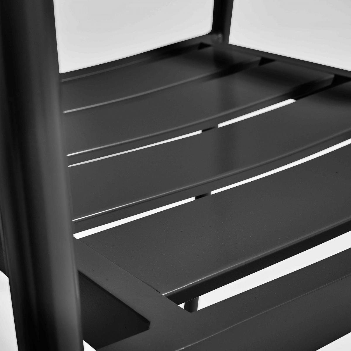 GARTENSTUHL, Holzfarbe und Schwarz - Schwarz, Metall (55.5/86/56.5cm) - Oviala