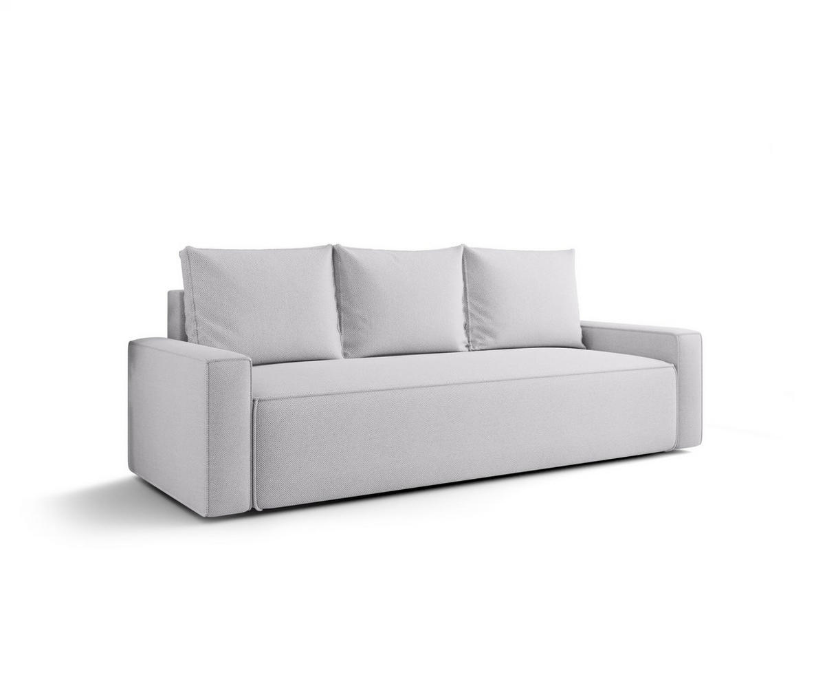 SOFA mit Schlaffunktion SAVIO Curio 80 - Hellgrau, Textil (232/90/90cm) - Bedante