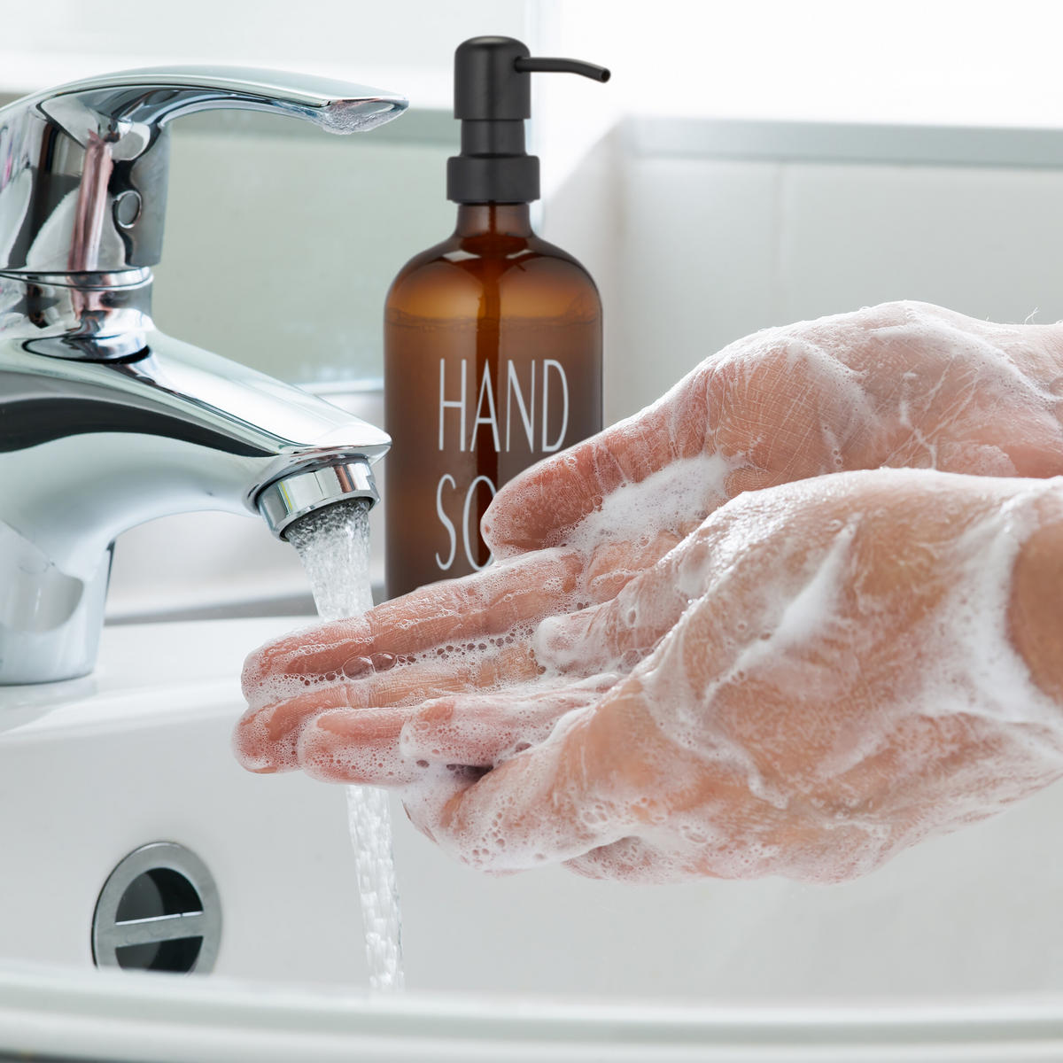 2XGLAS-SEIFENSPENDER - Braun, Glas/Metall (9/22/7cm) - Relaxdays