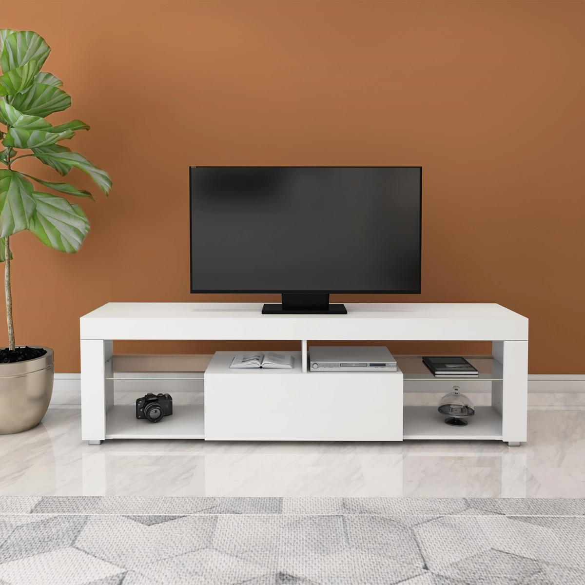 TV SCHRANK - Weiß, Holzwerkstoff (35/51/140cm) - ML-DESIGN