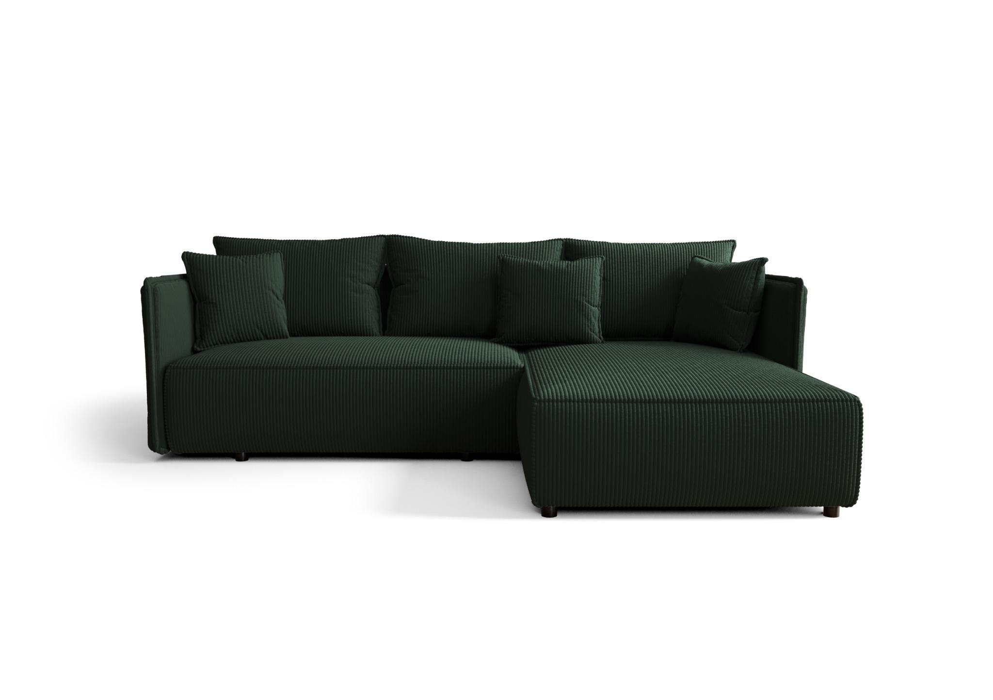 ECKSOFA mit Schlaffunktion MILANO R Poso 014 Rechts - Grün, Textil (245/185cm) - Bedante