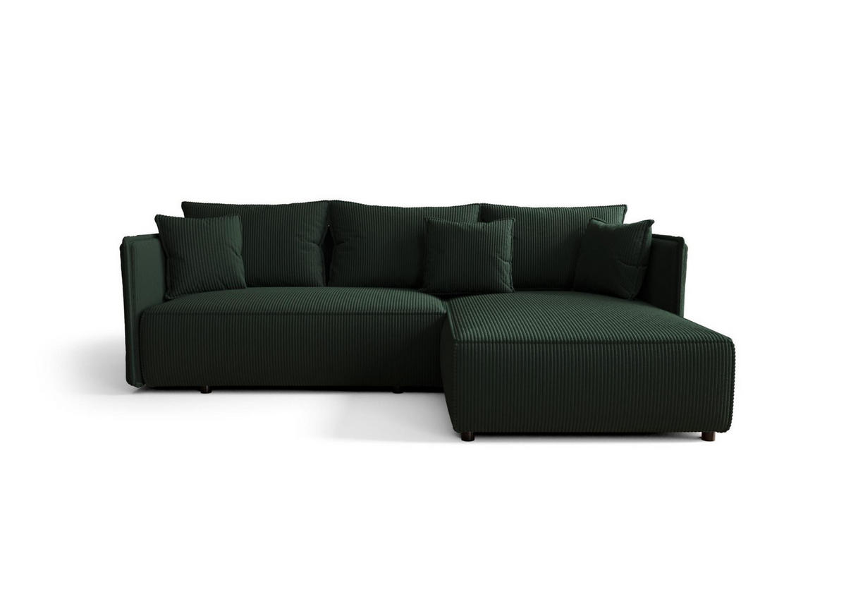 ECKSOFA mit Schlaffunktion MILANO R Poso 014 Rechts - Grün, Textil (245/185cm) - Bedante