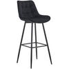 BARHOCKER Samt schwarz - Schwarz, Textil/Metall (47/106/52cm) - CLP
