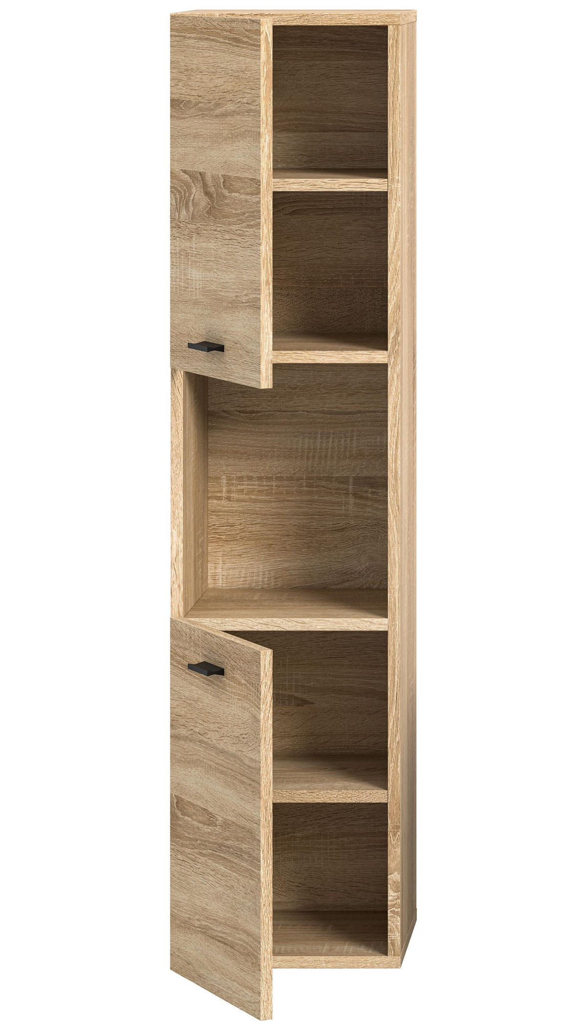 BADSCHRANK Boston/Tampa Bad in Eiche Sonoma Nachbildung - modernes Design - B/H/T: 30x125x29 cm - Sonoma Eiche, Holzwerkstoff (30/125/29cm)