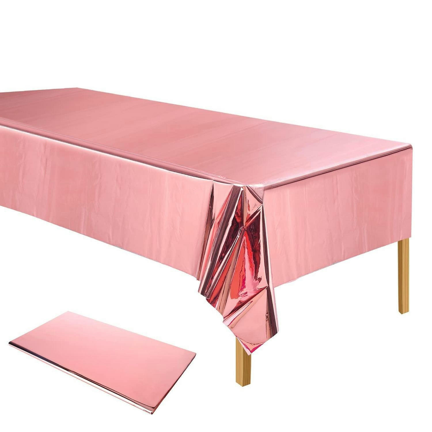 TISCHDECKE Rosa Metallic 137 x 274 cm - Rosa, Kunststoff (274/137/1.5cm)