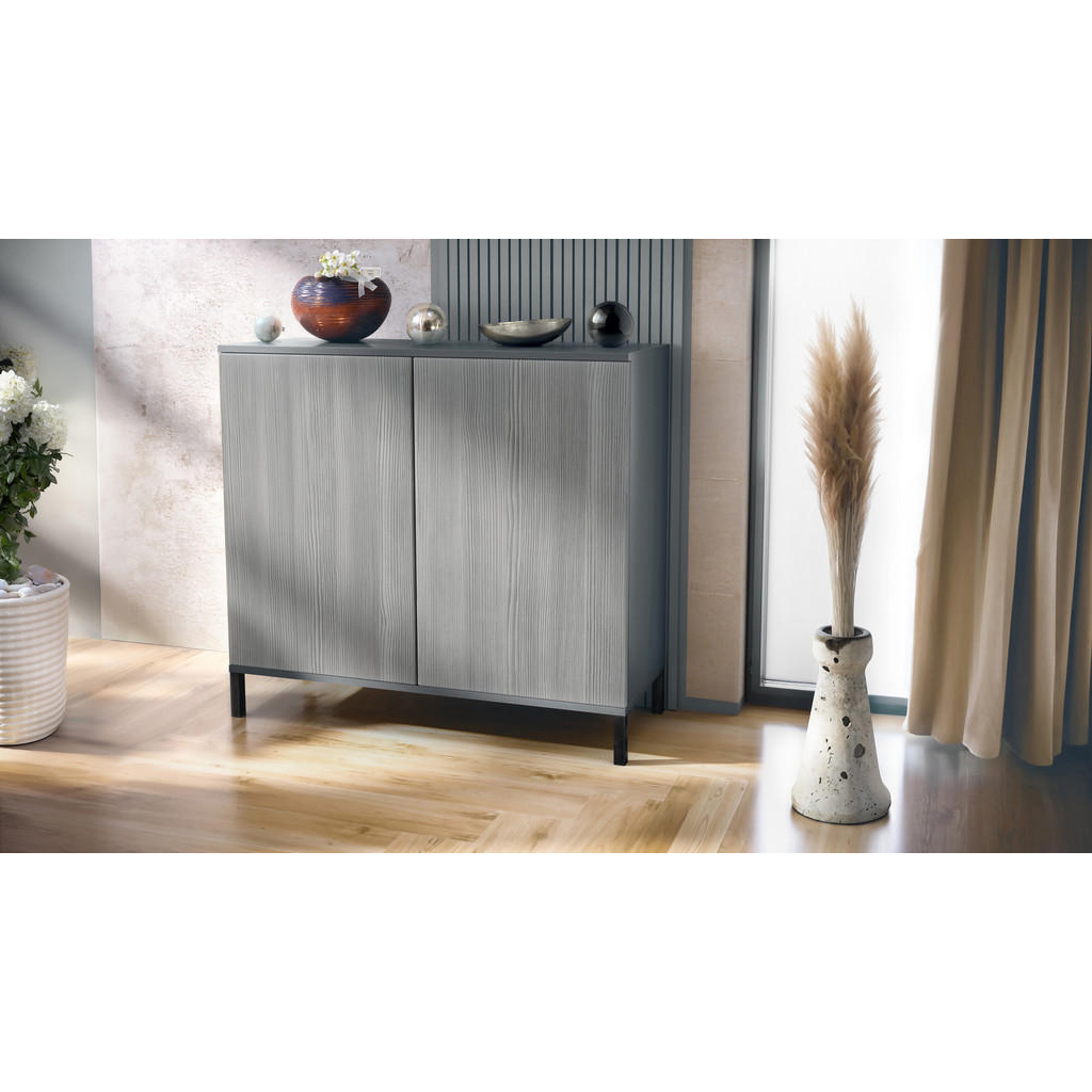 Thumbnail - Vladon Kommode, Anthrazit, Holzwerkstoff, 92.5x83.5x35 cm, Wohnzimmer, Kommoden & Sideboards, Kommoden