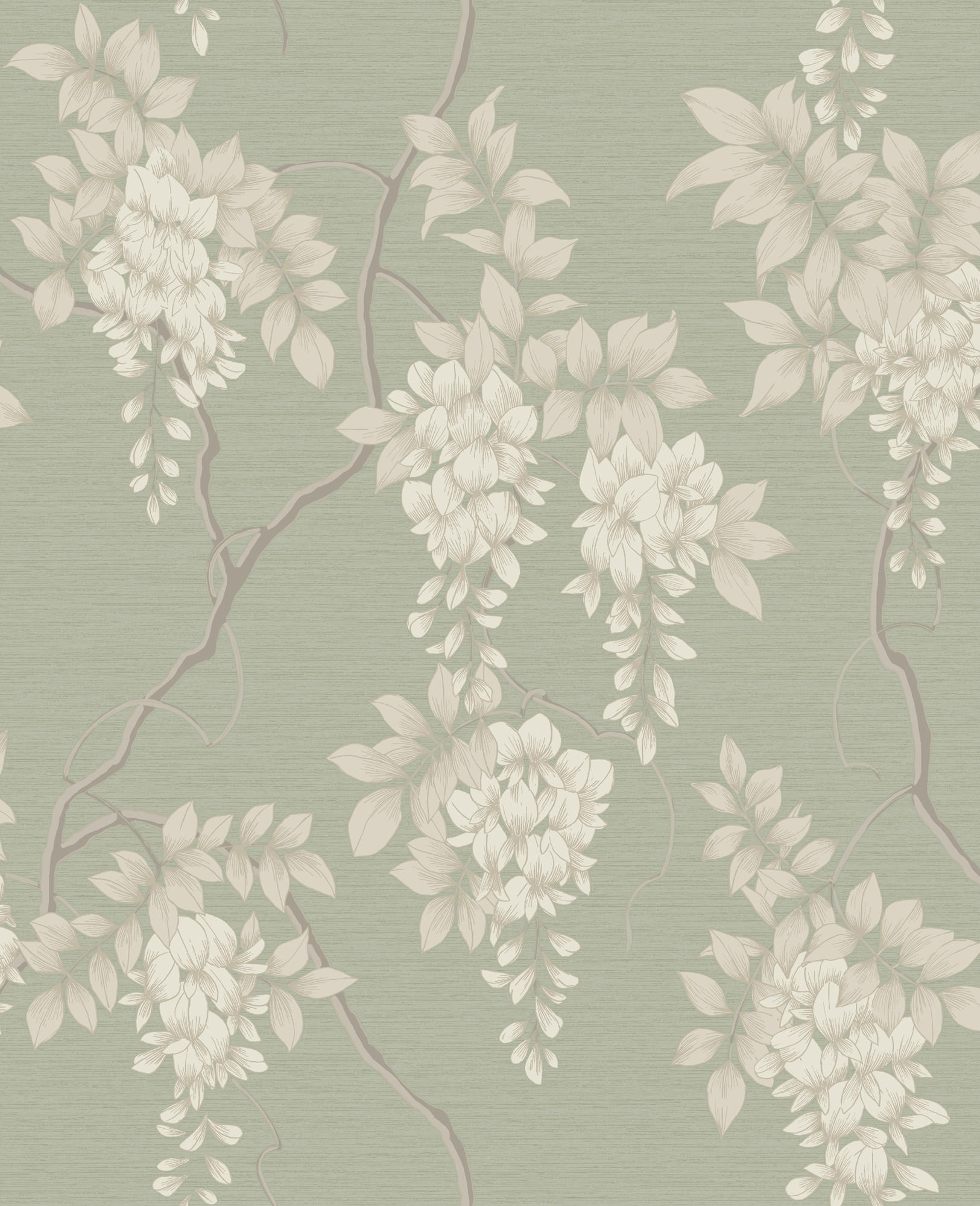 VLIESTAPETE Wisteria - Grün, Papier/Kunststoff (52/1000cm) - Superfresco Easy