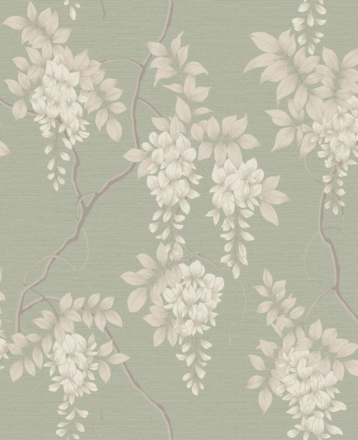 VLIESTAPETE Wisteria - Grün, Papier/Kunststoff (52/1000cm) - Superfresco Easy