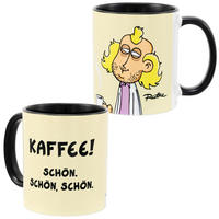 KAFFEEBECHER Ralph Ruthe Pete - Kaffee! Schön. Schön, schön. Beige 320 ml - Beige, Keramik (0.32L) - United Labels