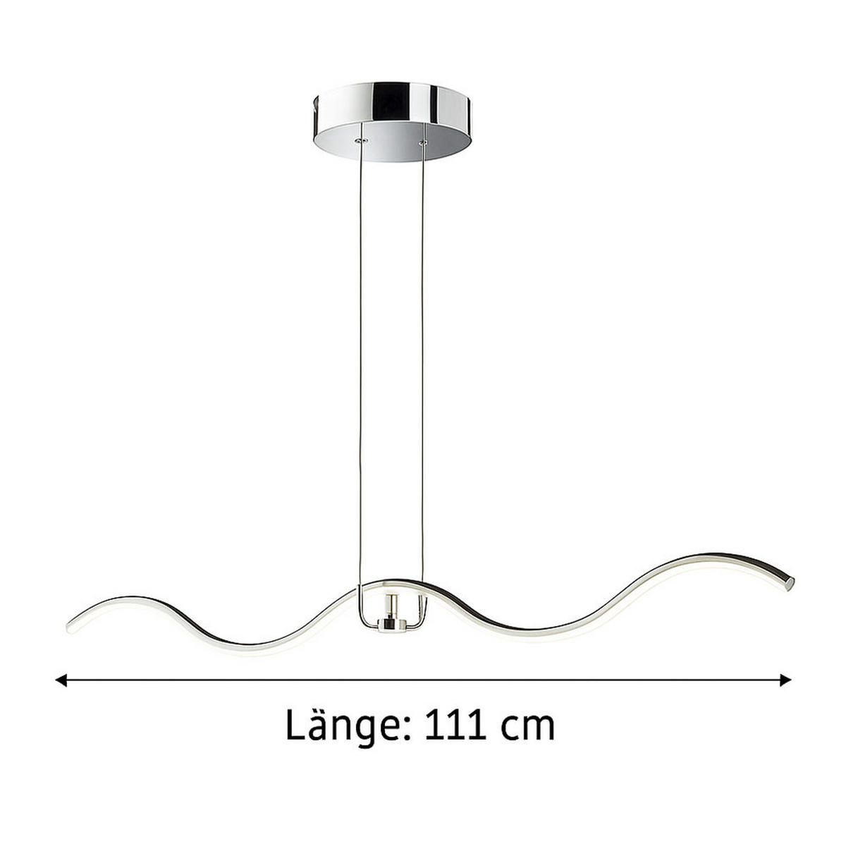 LED HÄNGELEUCHTE Metall Silber - Silberfarben, Metall (111/21/150cm) - Wofi