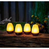 LED-AKKU-LOUNGE-LICHTER 4er-Set mit Touchsensor Kabellos für Innen und Außen RGBW Flackereffekt Schwarz Matt - Schwarz, Kunststoff (5/5/7cm) - Northpoint