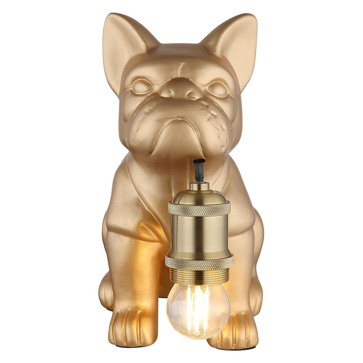 TISCHLEUCHTE Keramik Metall Gold Hundedesign - Goldfarben, Metall (19.5/12.5/24cm) - Globo Lighting