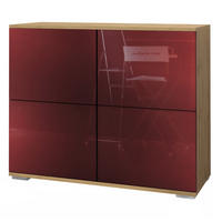 KOMMODE Rova Bordeaux Hochglanz - Bordeaux, Holzwerkstoff (92.5/75.5/35cm) - Vladon