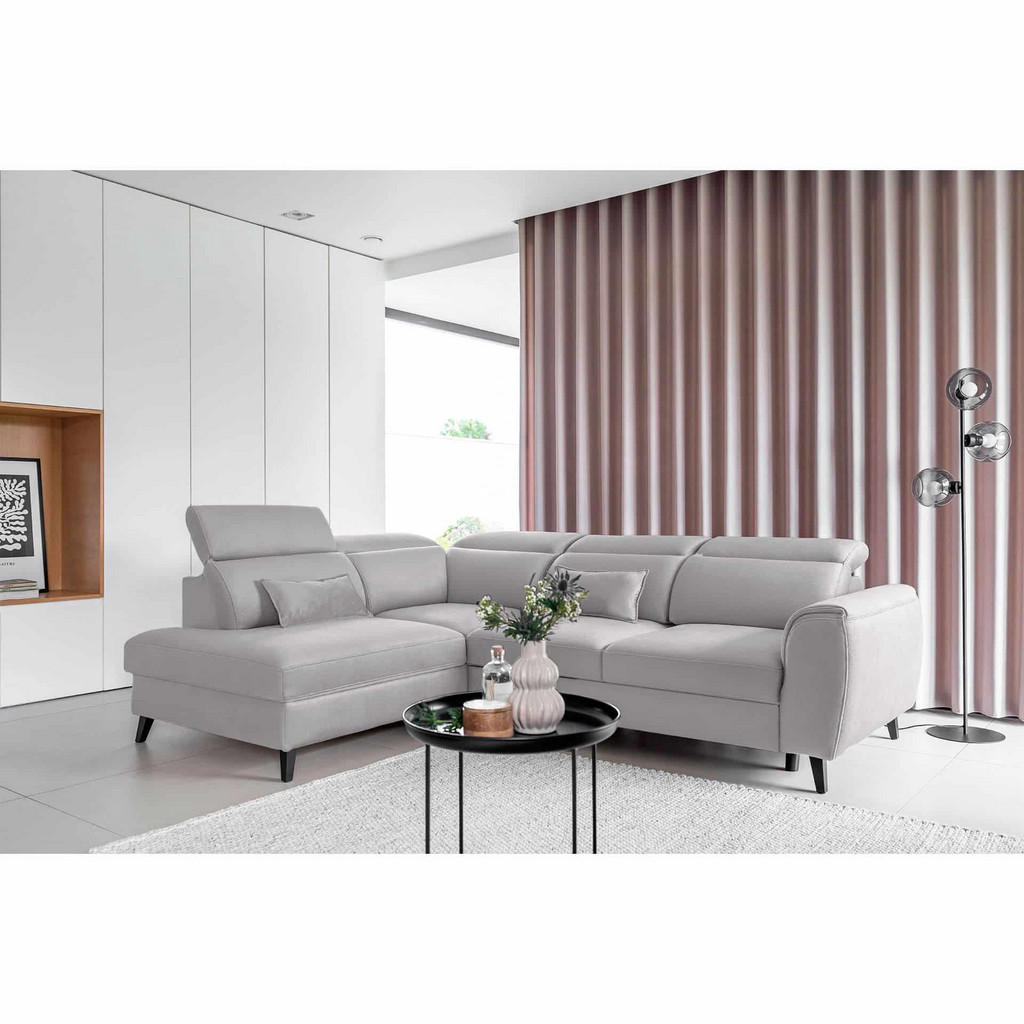 Thumbnail - Eltap Ecksofa, Grau, Textil, Echtholz,Kiefer, 4-Sitzer, Ottomane links,L-Form, 255x201 cm, Wohnzimmer, Sofas & Couches, ...