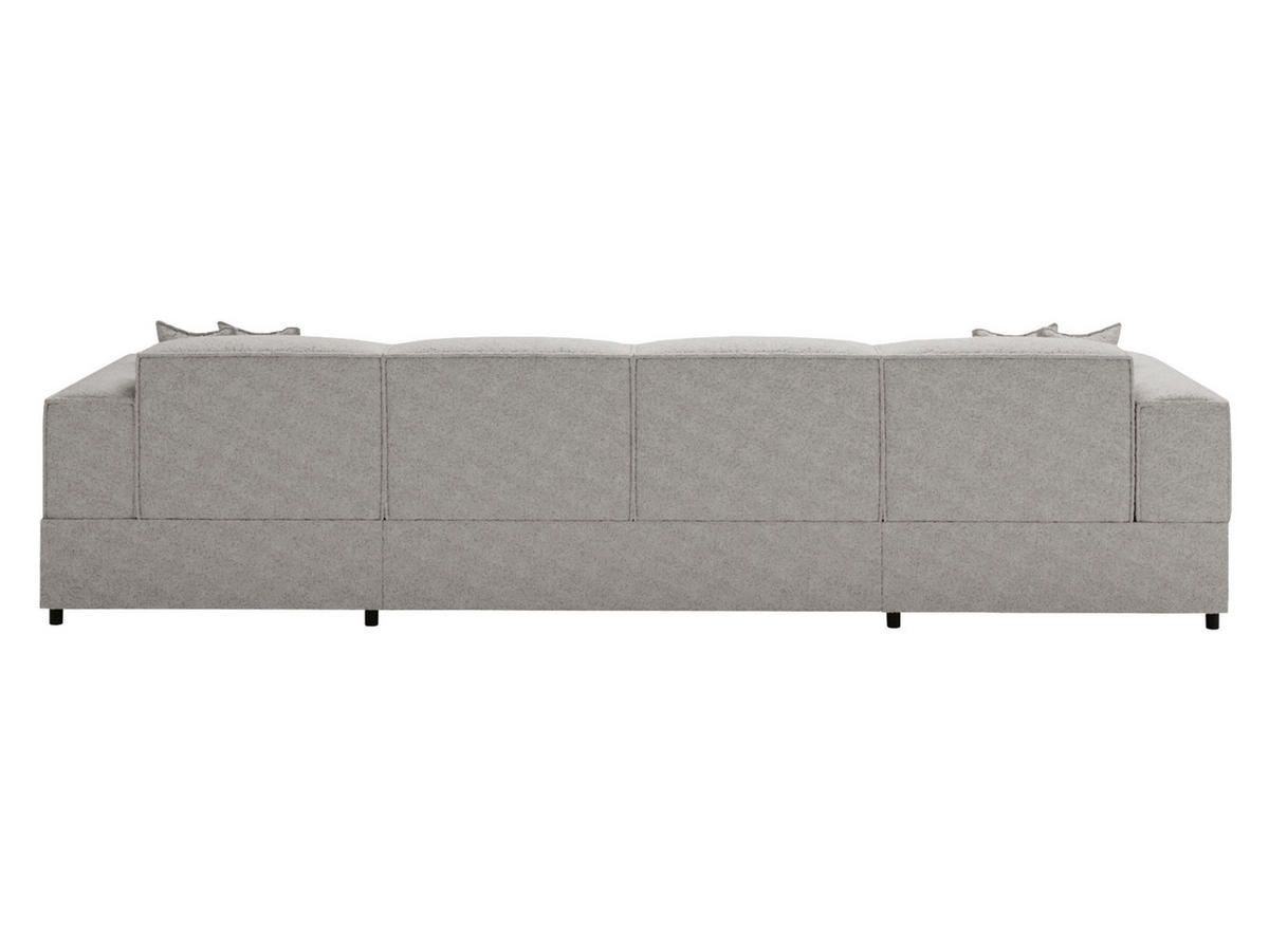 WOHNLANDSCHAFT Santos U Boucle - Schwarz/Grau, Holzwerkstoff/Kunststoff (320/79/166cm) - MIRJAN24