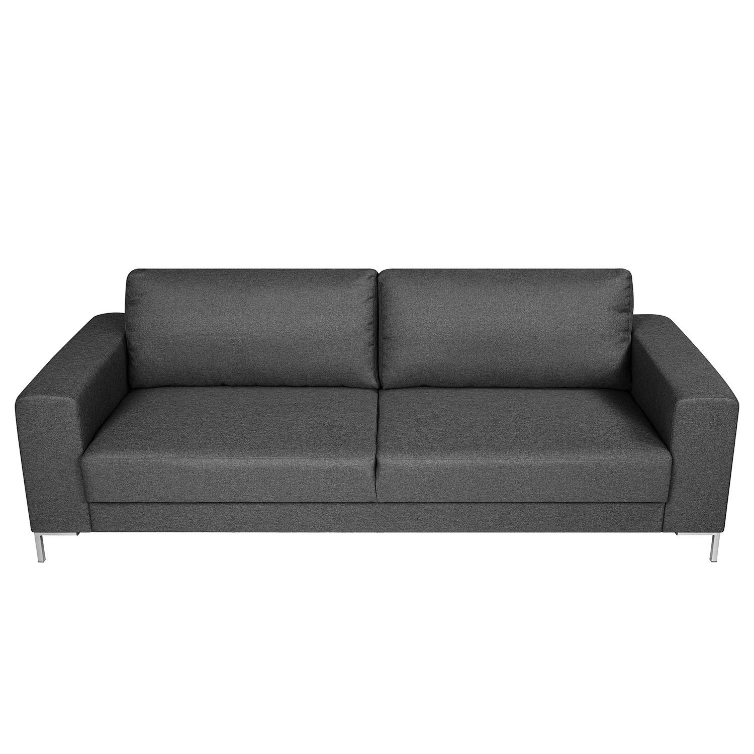 3-SITZER SOFA - Anthrazit/Silberfarben, Textil (221/82/90cm) - home24
