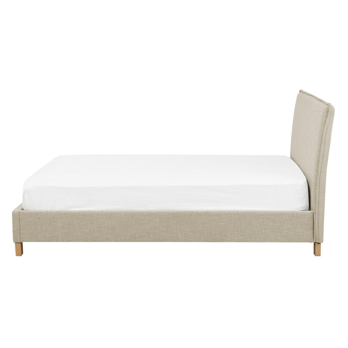 POLSTERBETT mit Lattenrost 140x200 cm Beige Sennez - Beige, Textil (140/200cm) - Beliani