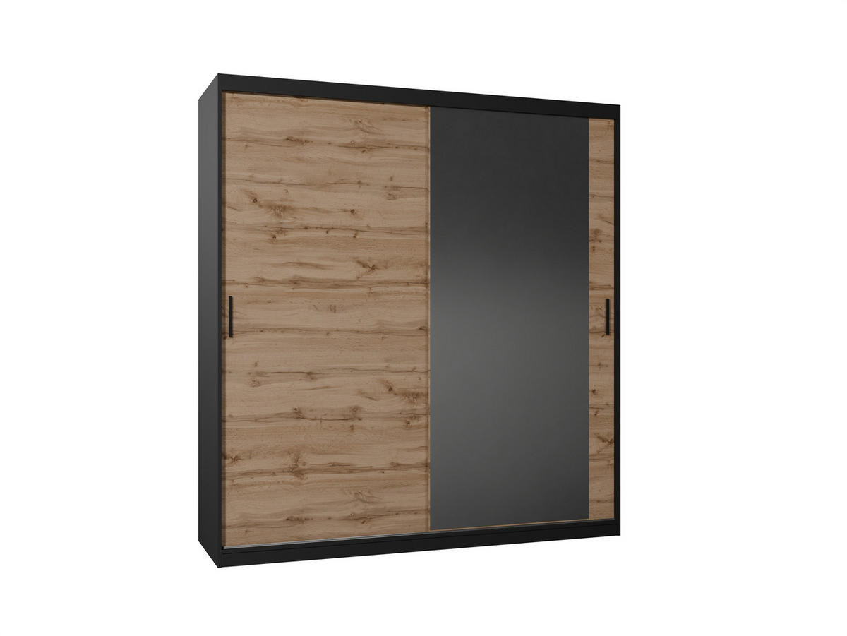SCHWEBETÜRENSCHRANK Mirano Eiche Wotan 200 cm - Eiche Wotan, Holzwerkstoff (200/215/60cm) - Ravio