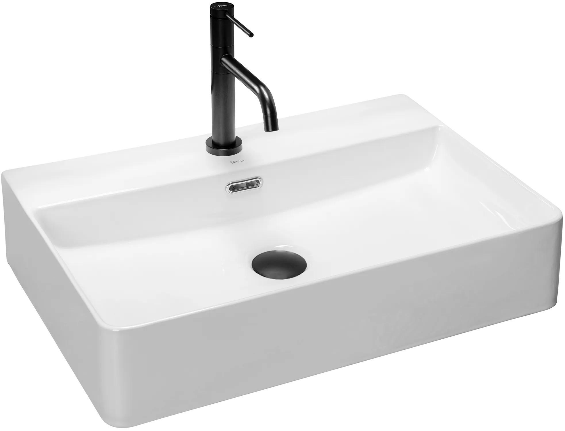 REA Aufsatzwaschbecken Weiß 43.5x12.5x59 cm